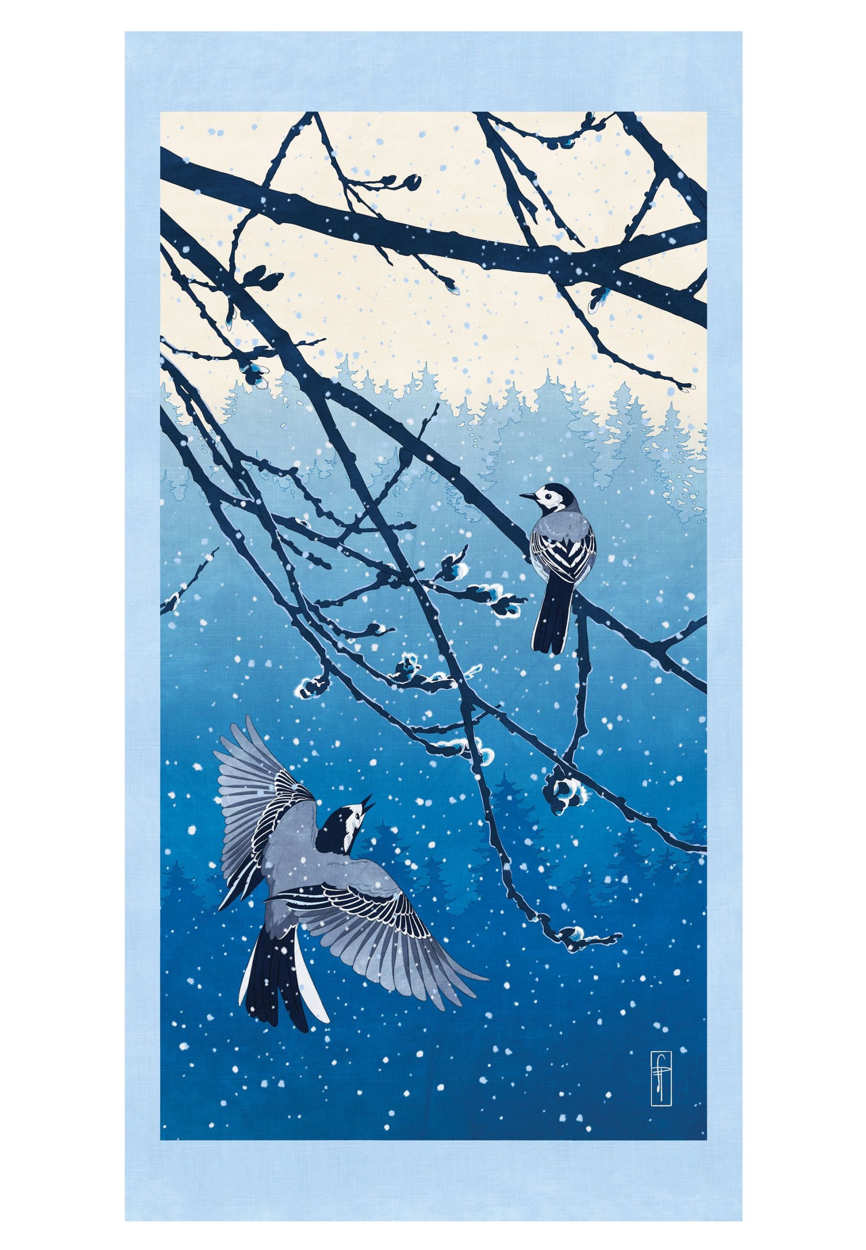 kakemono tenture murale hiver saïso